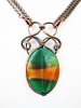 Green and Orange Agate Necklace